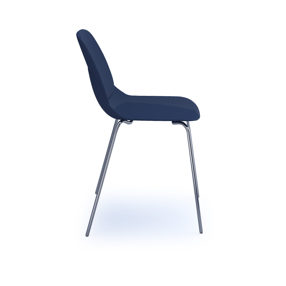 Strut multi-purpose un-upholstered chair with chrome 4 leg frame - navy blue - view 3