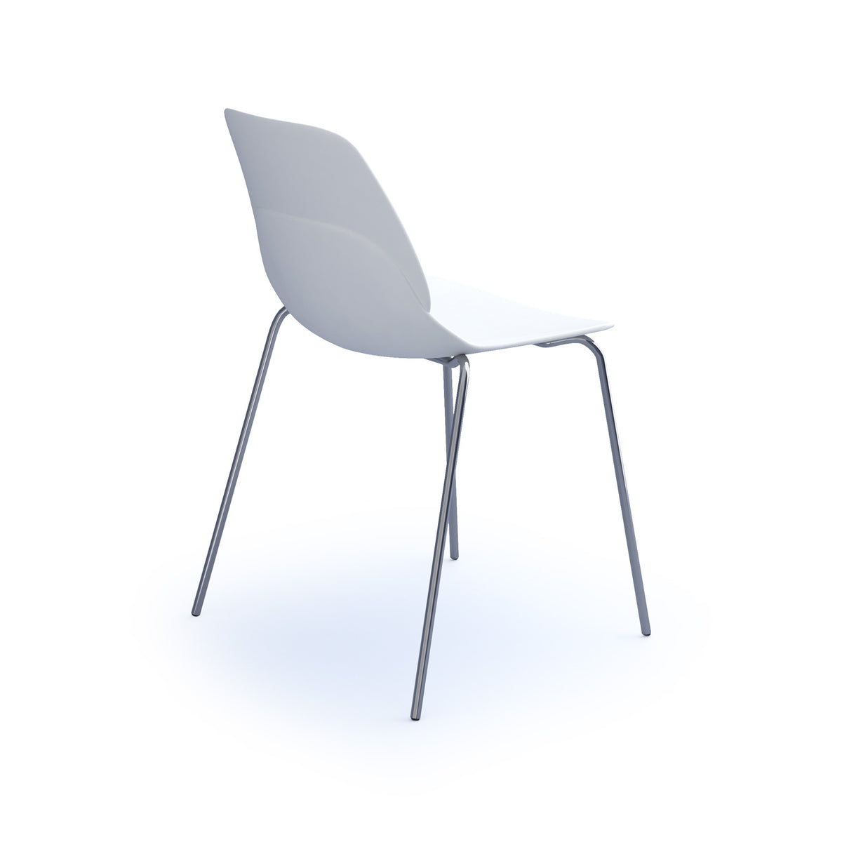 Strut multi-purpose un-upholstered chair with chrome 4 leg frame - white - view 2