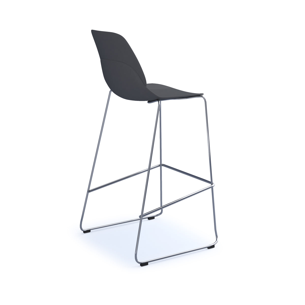 Strut multi-purpose un-upholstered stool with chrome sled frame - grey - view 2