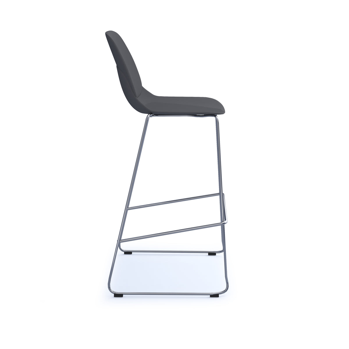 Strut multi-purpose un-upholstered stool with chrome sled frame - grey - view 3