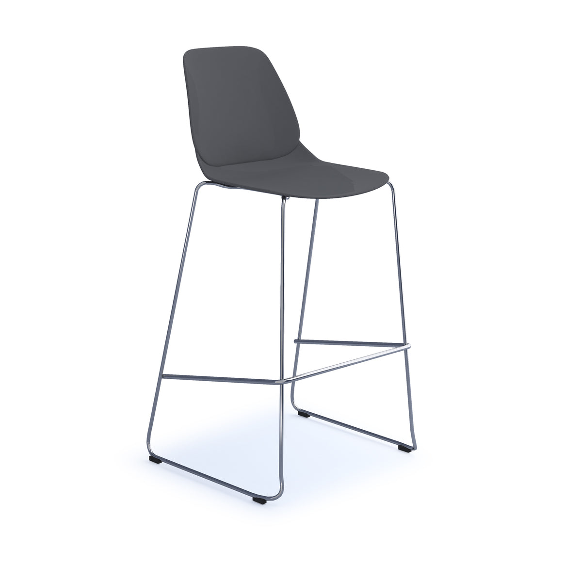 Strut multi-purpose un-upholstered stool with chrome sled frame - grey - view 1