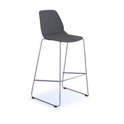 Strut multi-purpose un-upholstered stool with chrome sled frame - grey - view 1