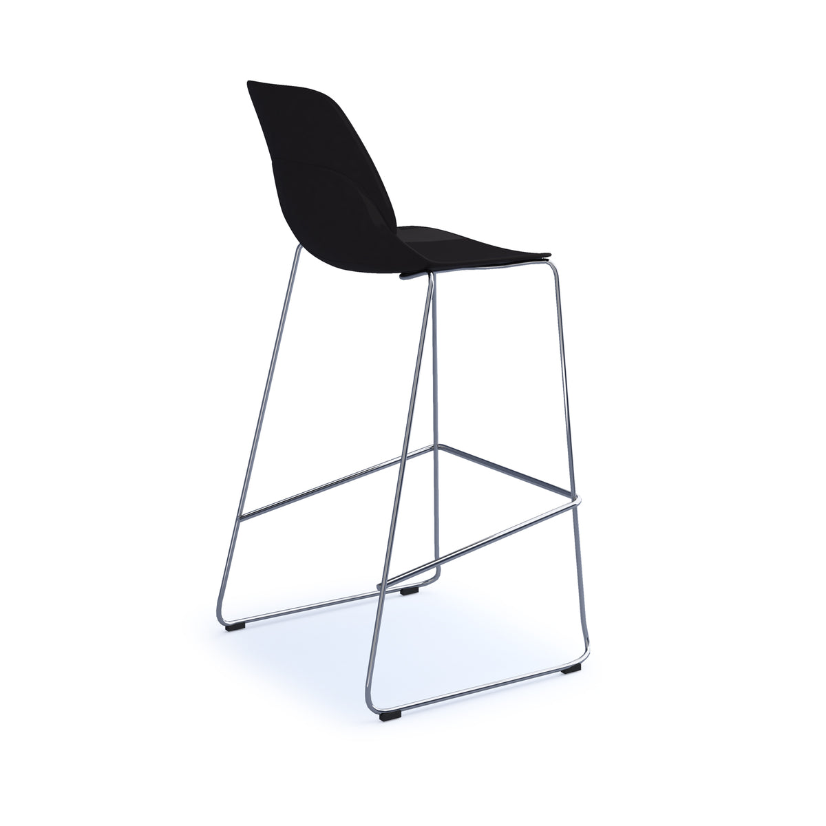 Strut multi-purpose un-upholstered stool with chrome sled frame - black - view 2
