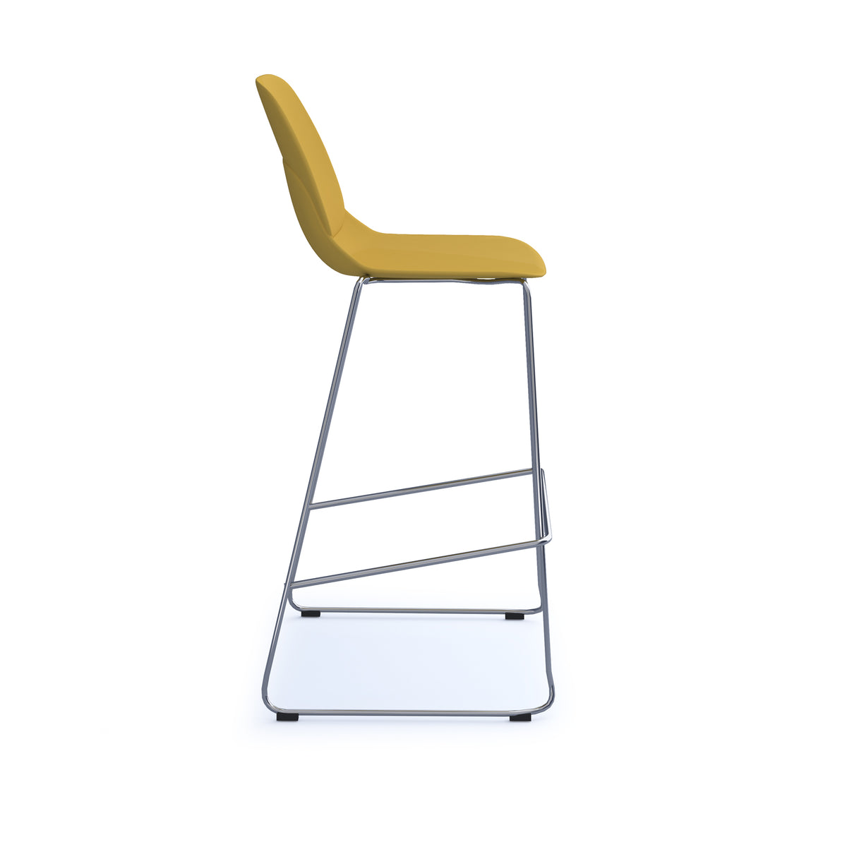Strut multi-purpose un-upholstered stool with chrome sled frame - mustard - view 3