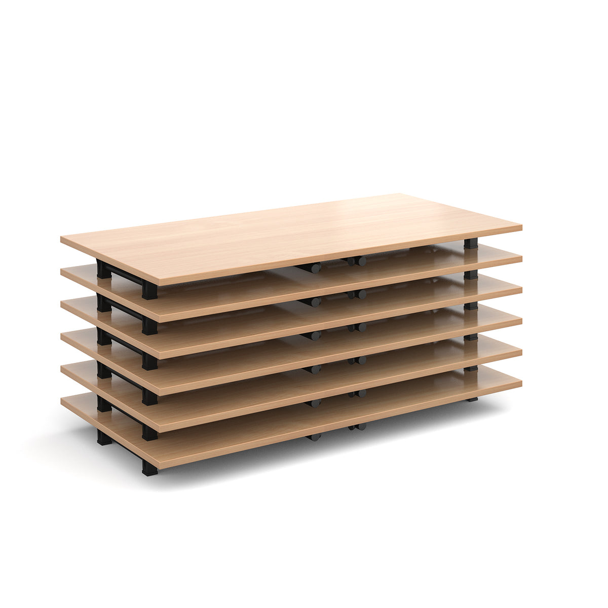 Semi circular folding leg table with chrome legs and straight foot rails 1600mm x 800mm - Beech - view 5