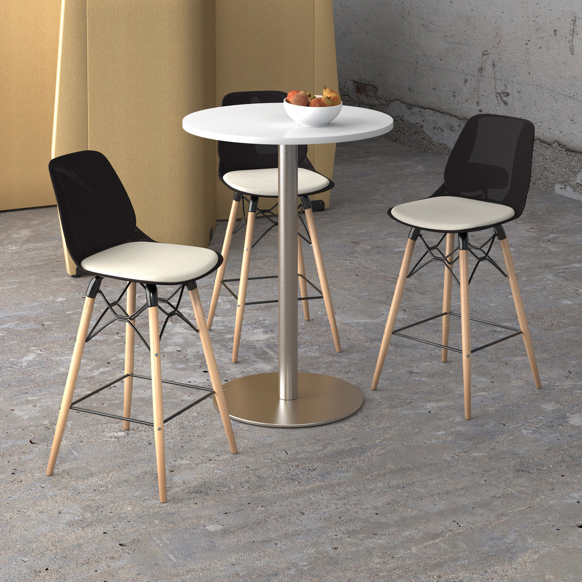 Strut multi-purpose un-upholstered stool with chrome sled frame - grey - view 5