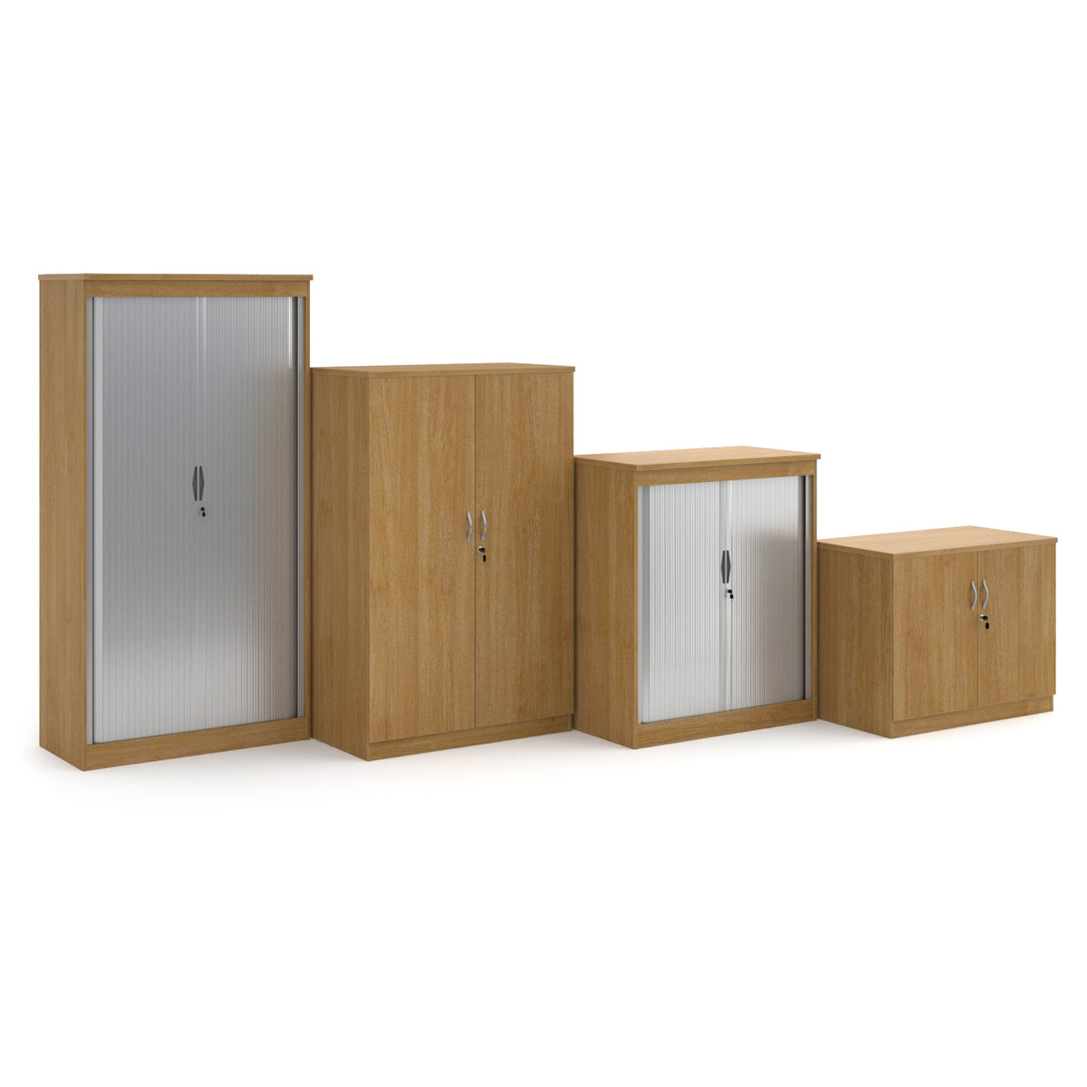 Systems double door cupboard 1200mm high - oak - view 3