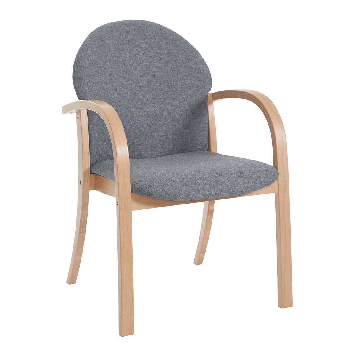 Tamar wooden frame conference chair with double arms - made to order - view 4
