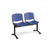 Taurus plastic seating - bench 2 wide with 2 seats - blue - view 1