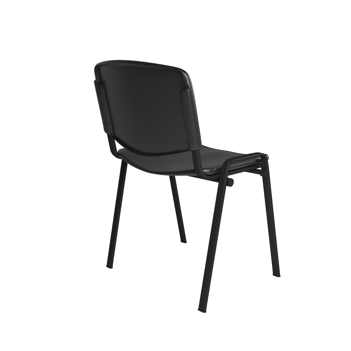 Taurus plastic meeting room chair with no arms - black with black frame - view 3