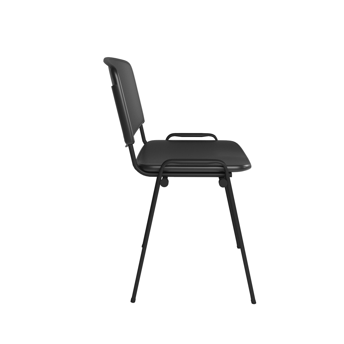 Taurus plastic meeting room chair with no arms - black with black frame - view 2