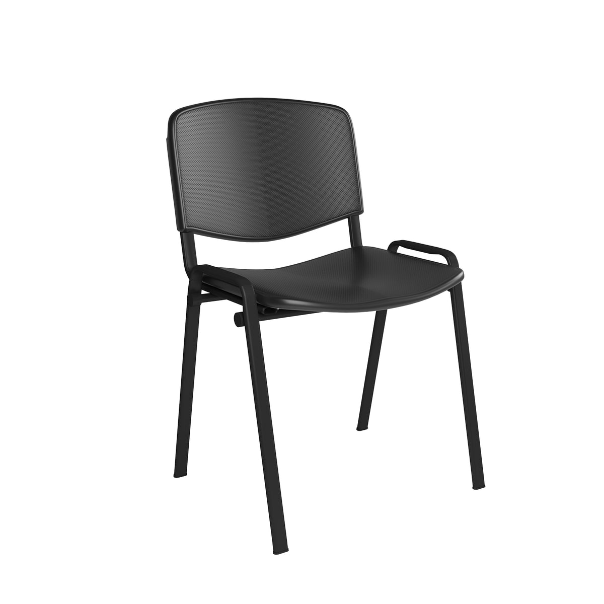 Taurus plastic meeting room chair with no arms - black with black frame - view 1