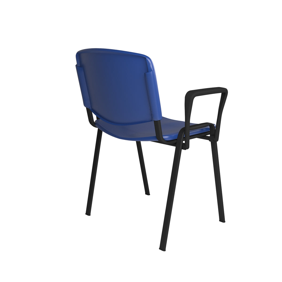 Taurus plastic meeting room chair with fixed arms - blue with black frame - view 3
