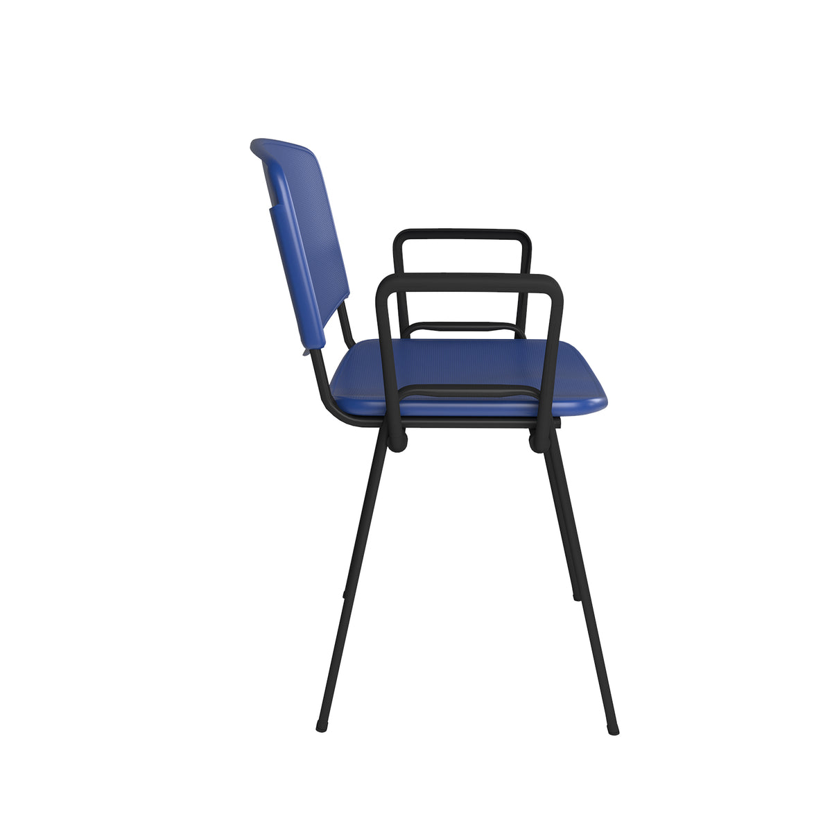 Taurus plastic meeting room chair with fixed arms - blue with black frame - view 2
