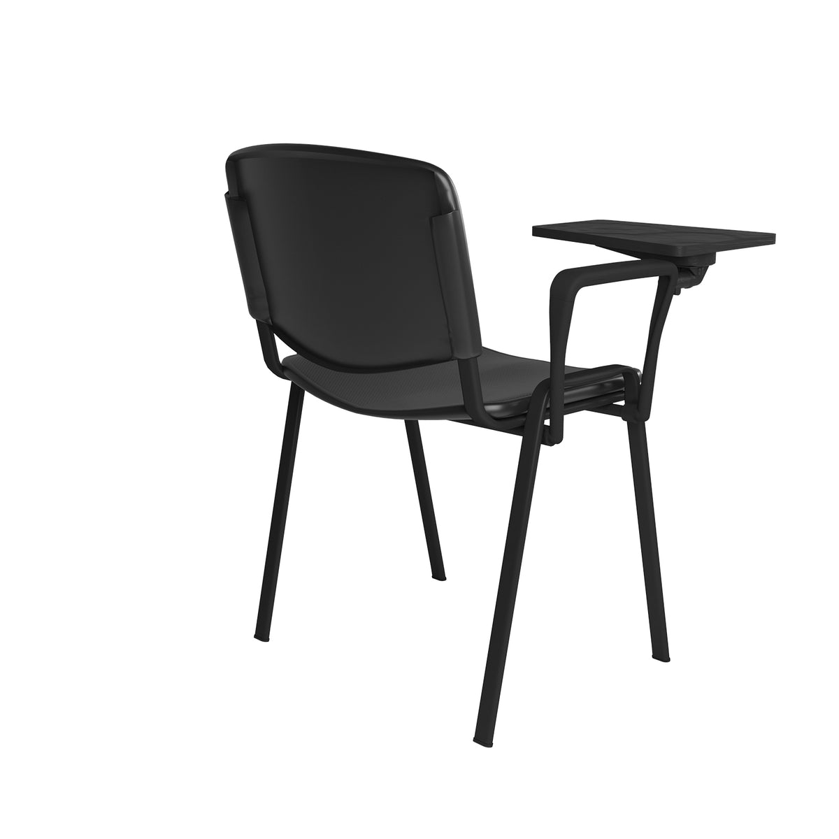 Taurus plastic meeting room chair with writing tablet - black with black frame - view 3