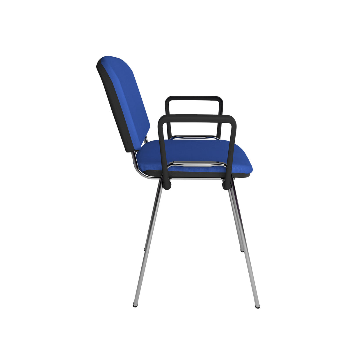 Taurus meeting room stackable chair with chrome frame and fixed arms - blue - view 2