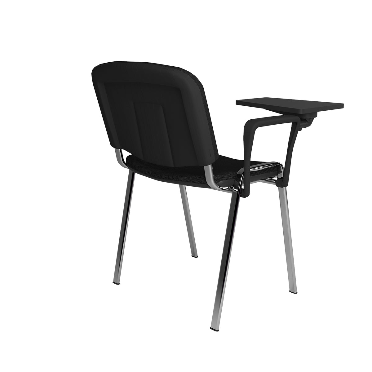 Taurus meeting room chair with chrome frame and writing tablet - black - view 3