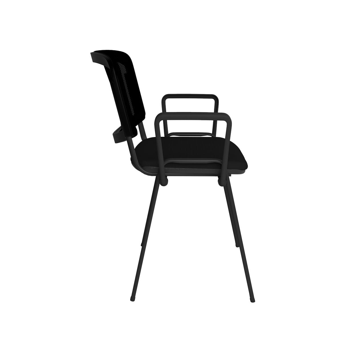 Taurus mesh back meeting room stackable chair with fixed arms - black - view 2