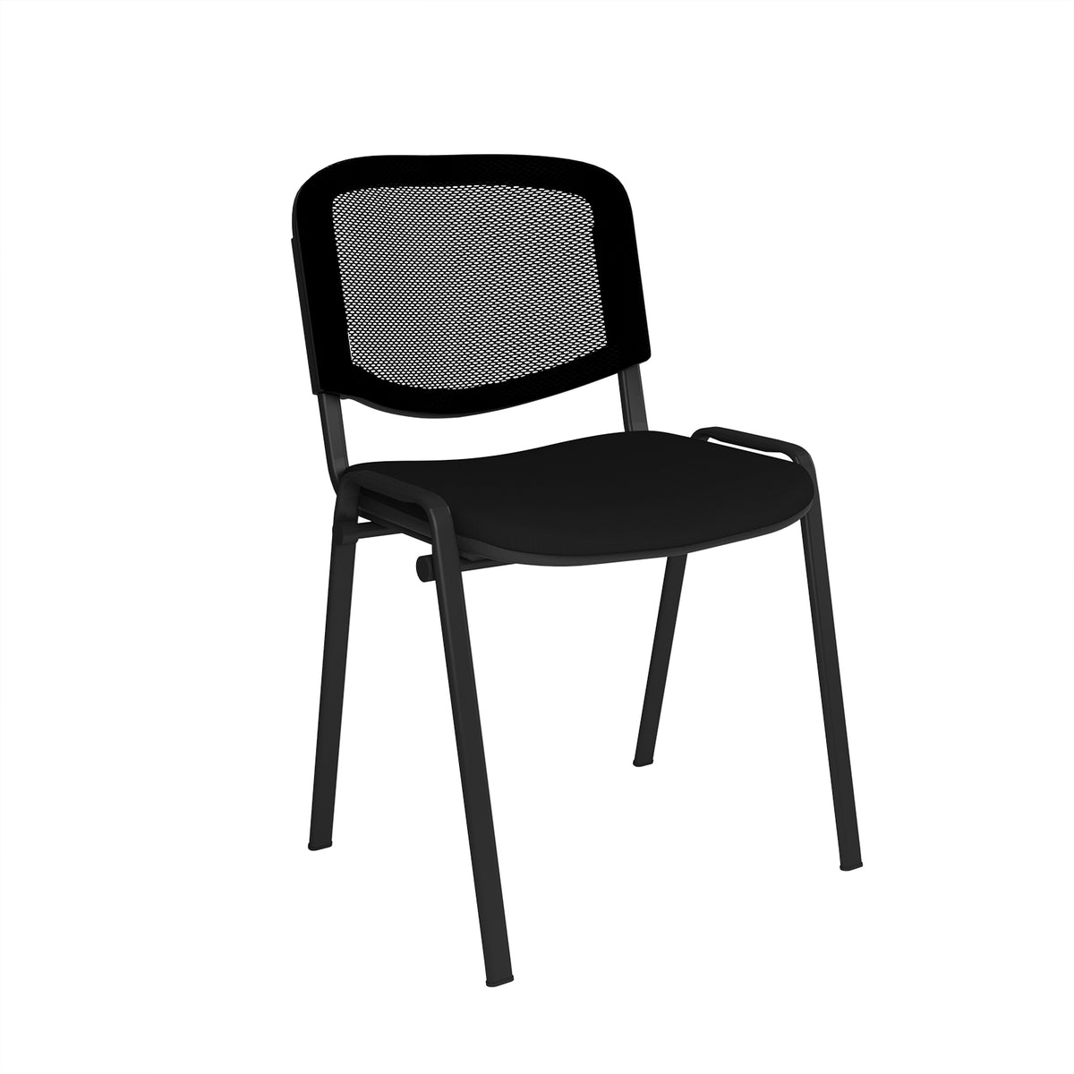 Taurus mesh back meeting room stackable chair with no arms - black - view 1