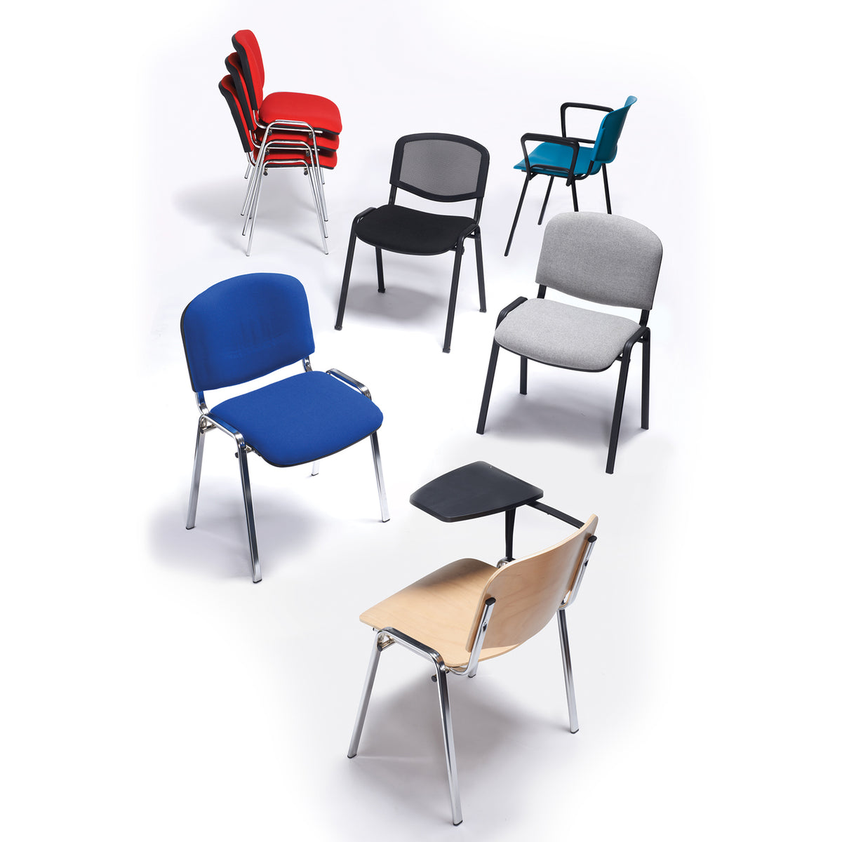 Taurus meeting room stackable chair with chrome frame and no arms - made to order - view 2