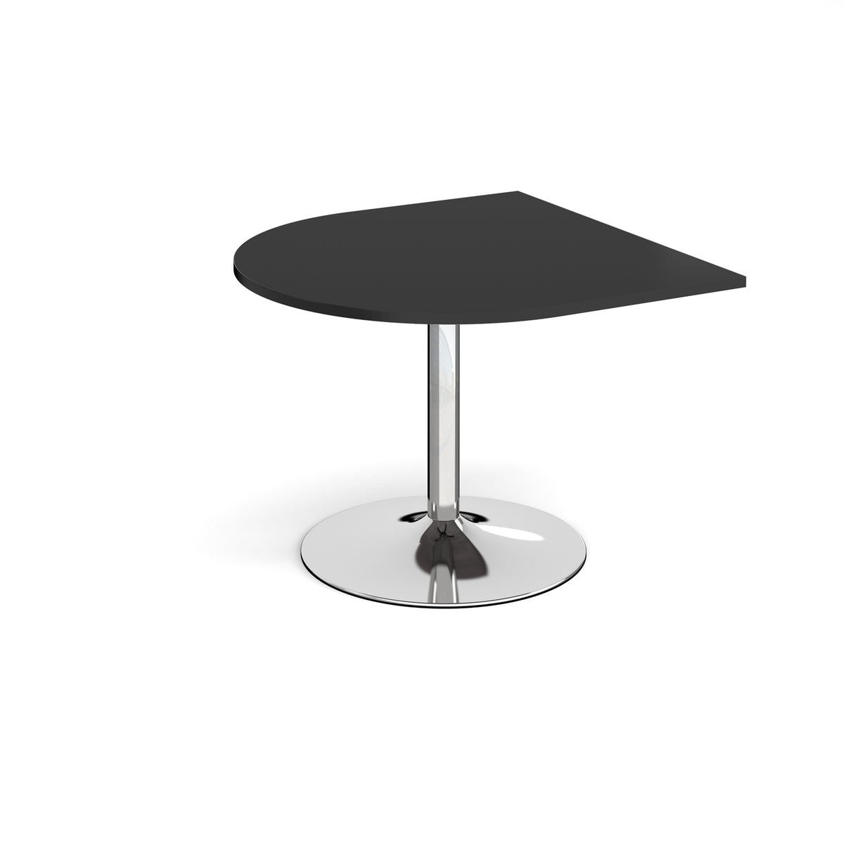 Trumpet base radial extension table 1000mm x 1000mm - chrome base, black top - view 1