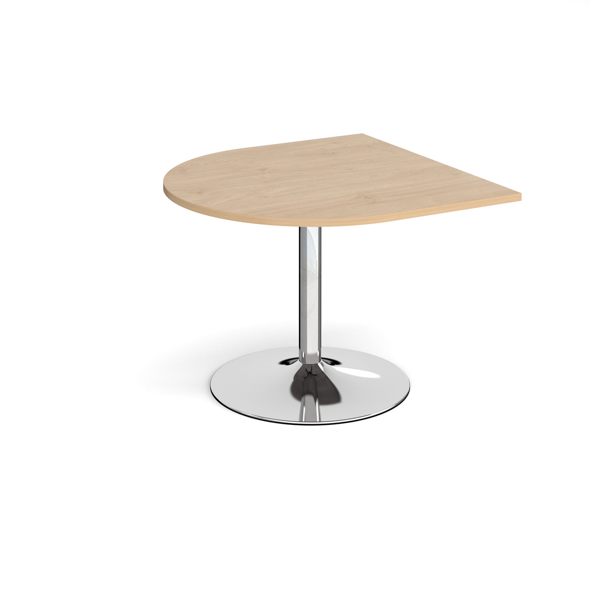 Trumpet base radial extension table 1000mm x 1000mm - chrome base, Kendal Oak Top - view 1