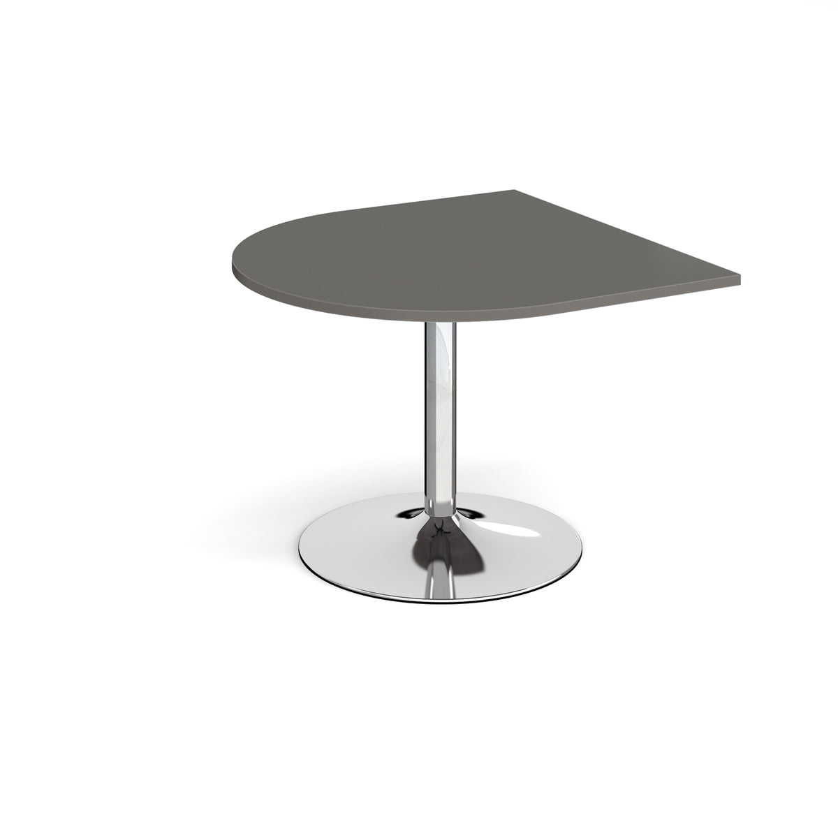 Trumpet base radial extension table 1000mm x 1000mm - chrome base, onyx grey top - view 1