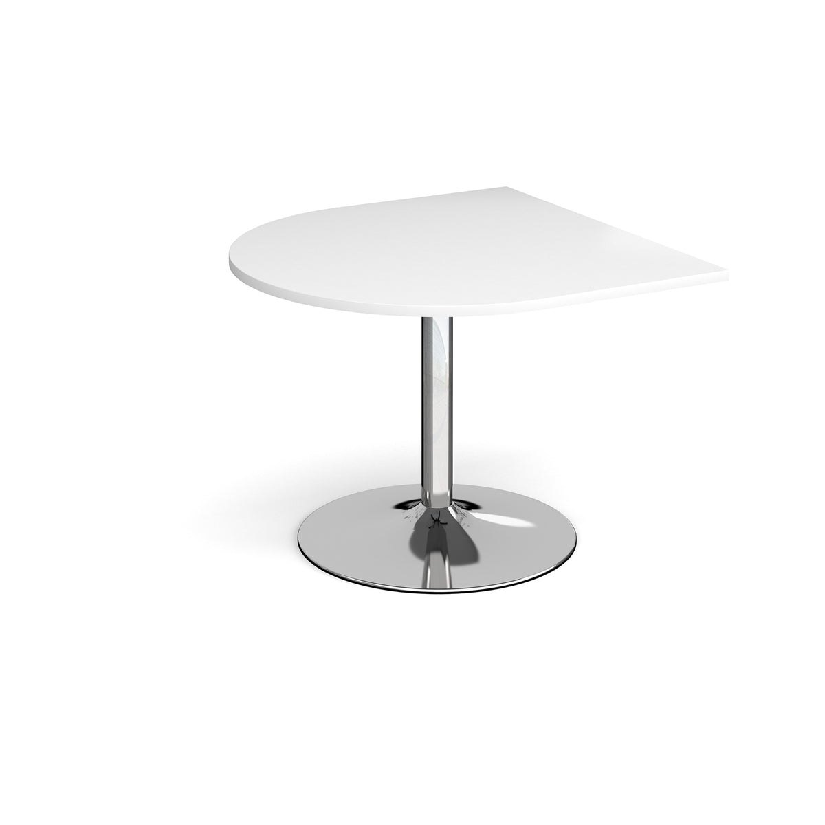 Trumpet base radial extension table 1000mm x 1000mm - chrome base, White Top - view 1
