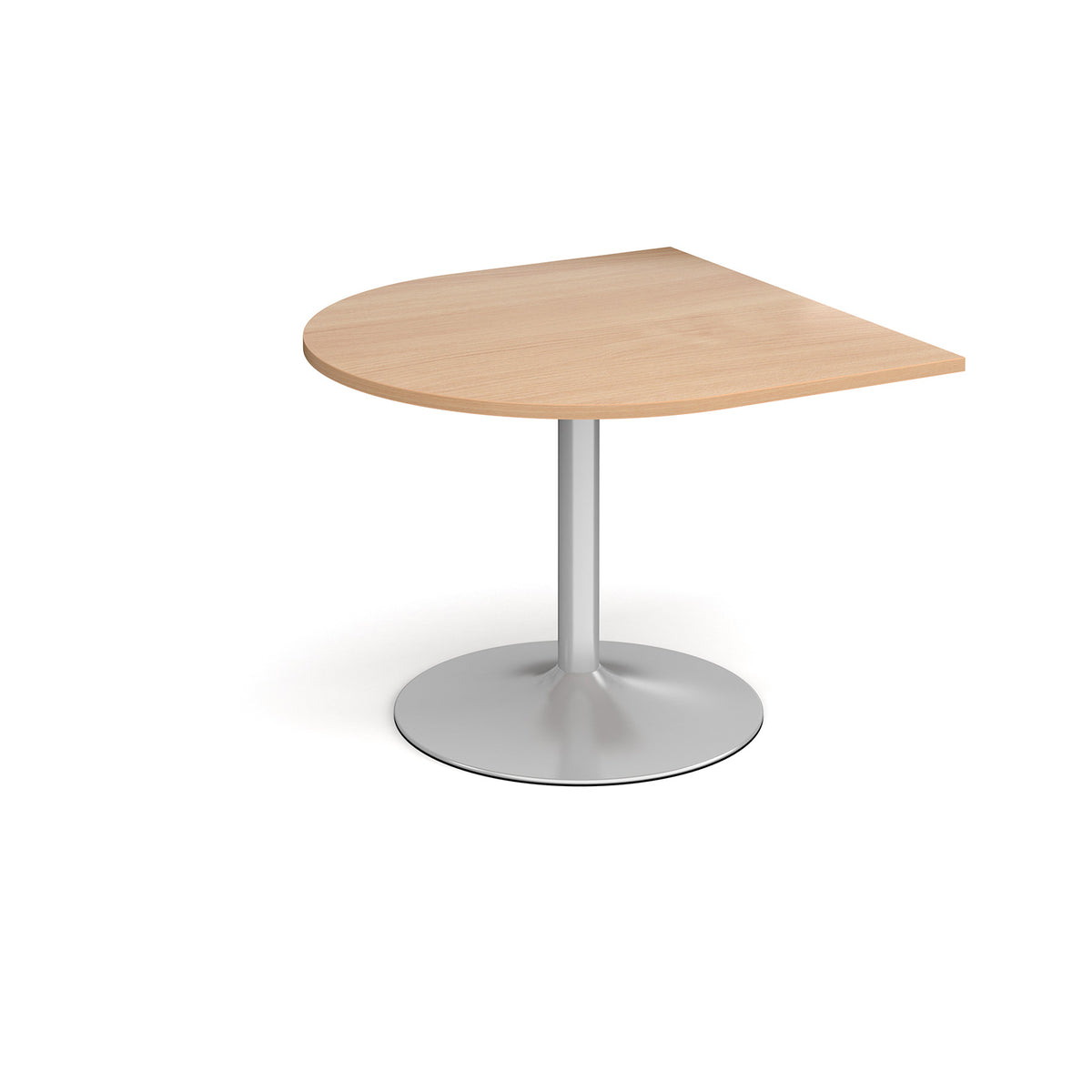 Trumpet base radial extension table 1000mm x 1000mm - silver base, Beech top - view 1