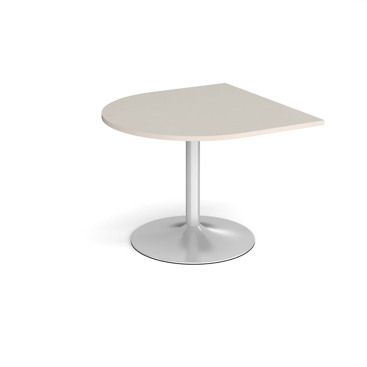 Trumpet base radial extension table 1000mm x 1000mm - silver base, light grey top - view 1
