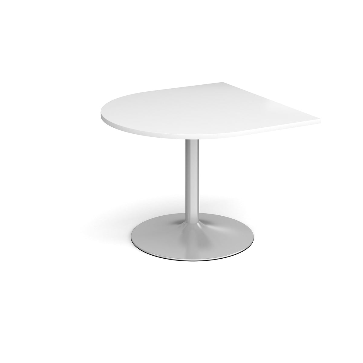 Trumpet base radial extension table 1000mm x 1000mm - silver base, White Top - view 1
