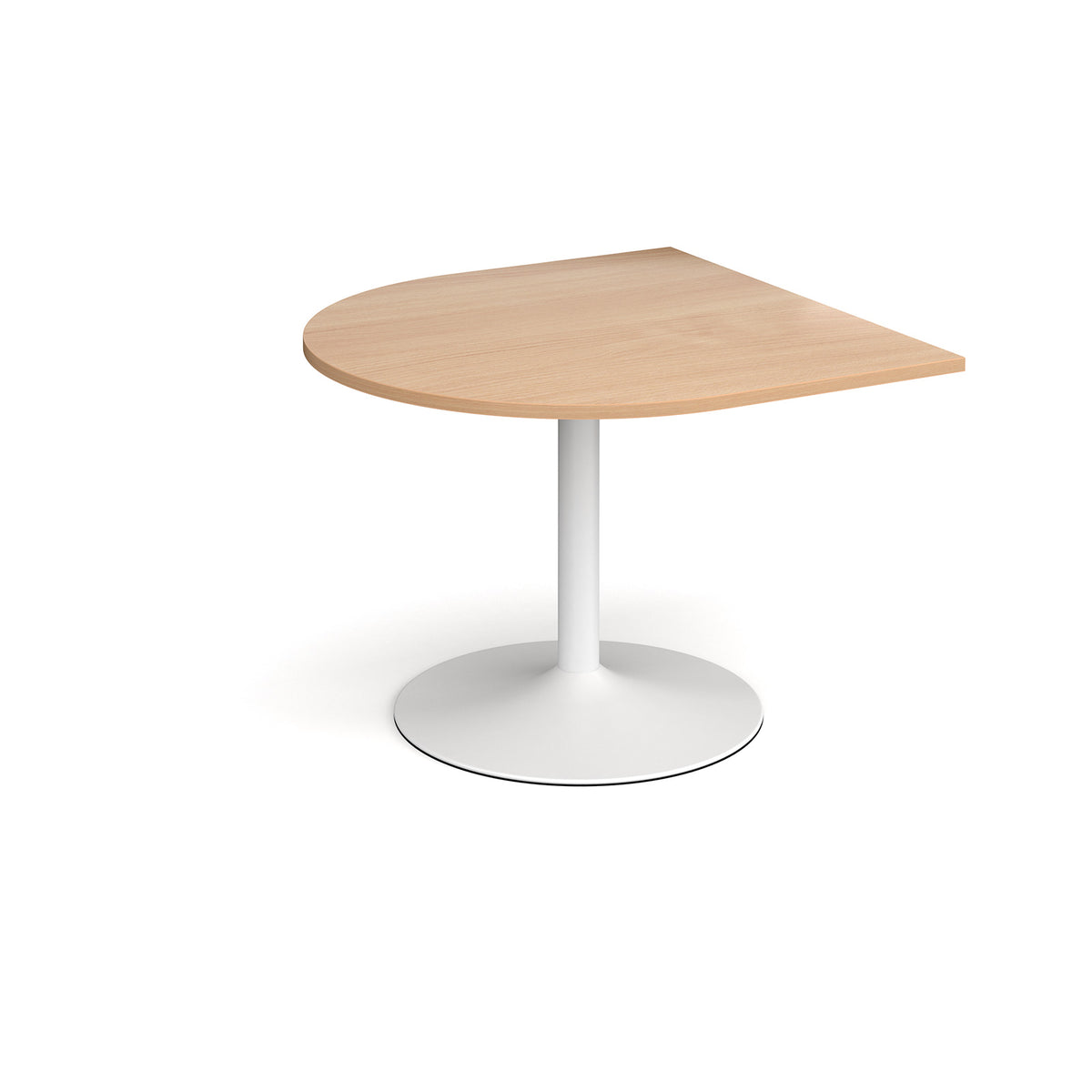 Trumpet base radial extension table 1000mm x 1000mm - white base, Beech top - view 1