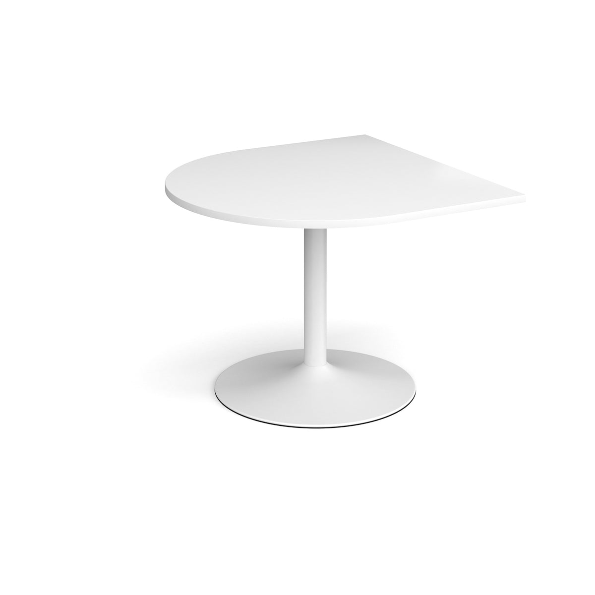 Trumpet base radial extension table 1000mm x 1000mm - white base, White Top - view 1