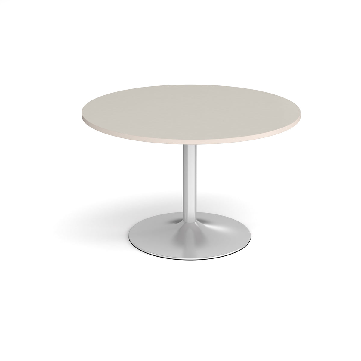 Trumpet base circular boardroom table 1200mm - silver base, light grey top - view 1