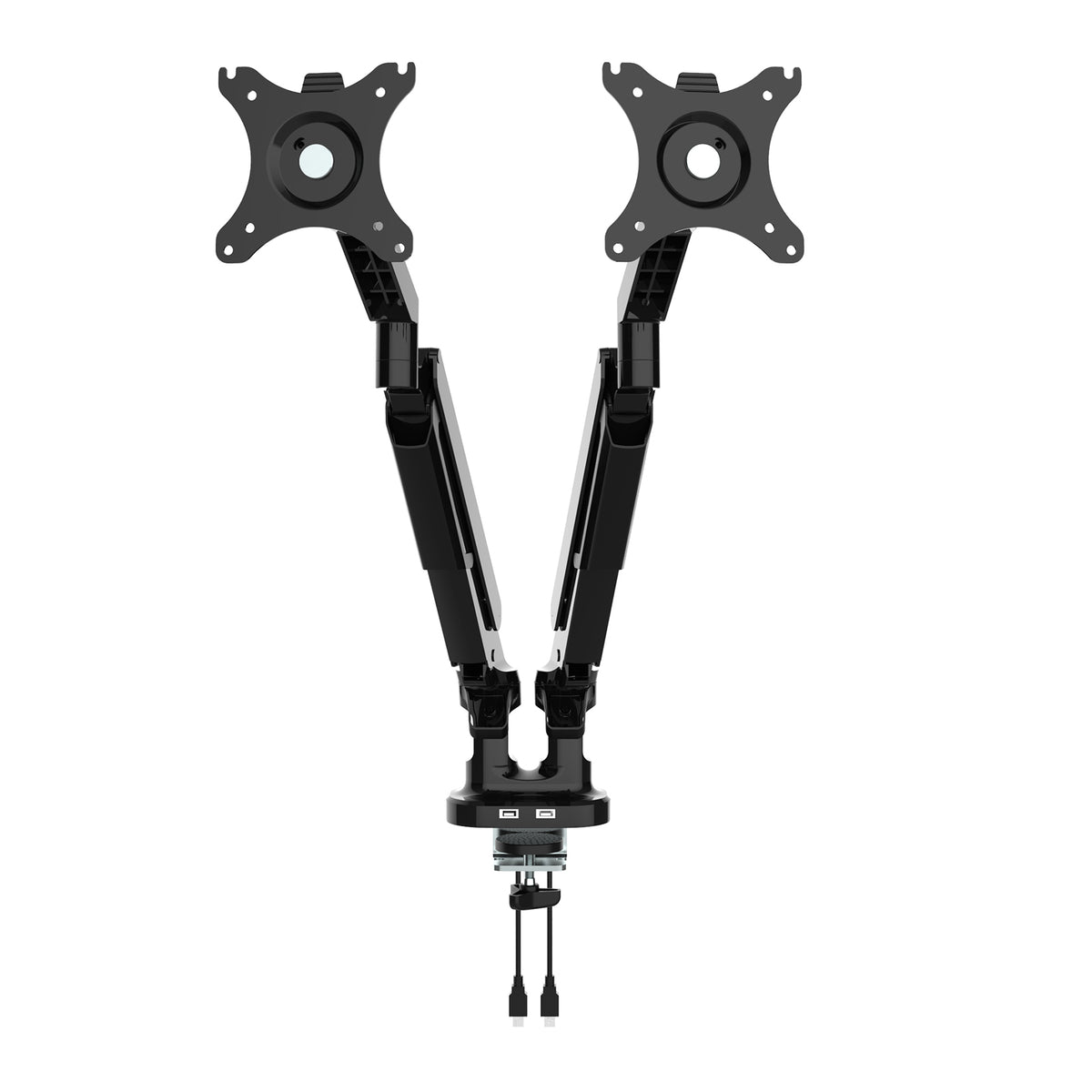 Triton gas lift space-saving double monitor arm - black - view 1