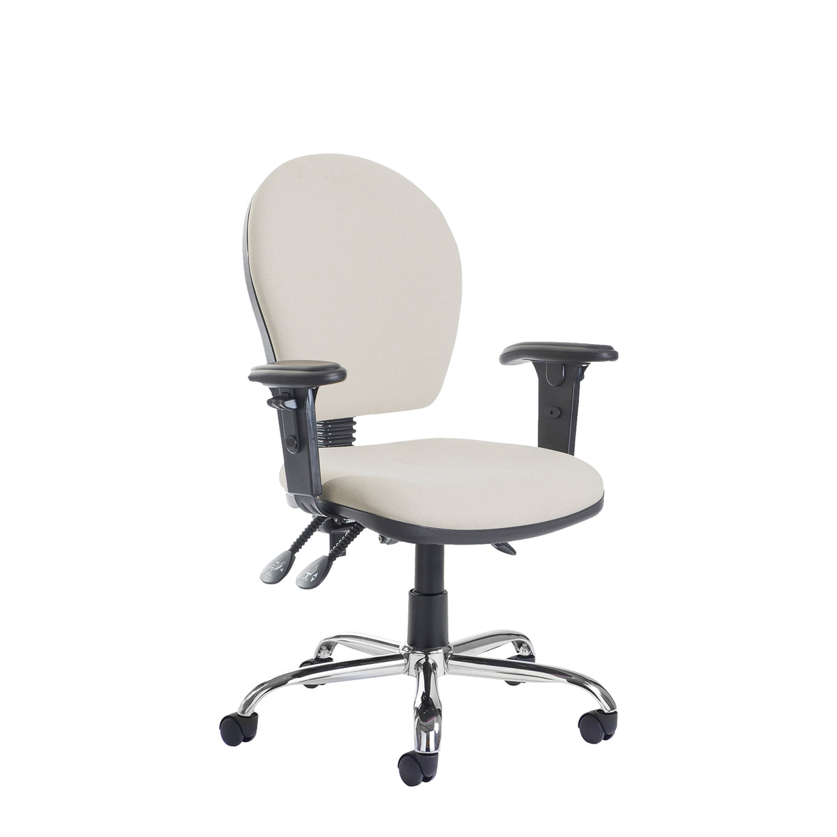 Altino High fabric back PCB operator chair with adjustable arms and chrome base - made to order - view 1