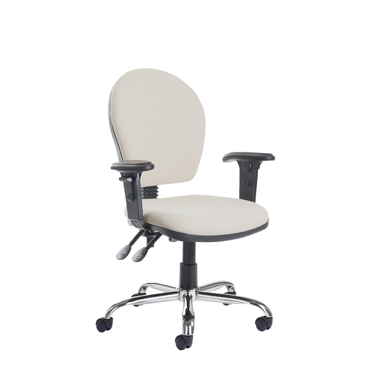 Altino High fabric back asynchro operator chair with adjustable arms and chrome base - made to order - view 1