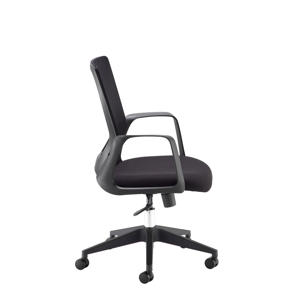 Toto black mesh back operator chair with black fabric seat and black base - view 2