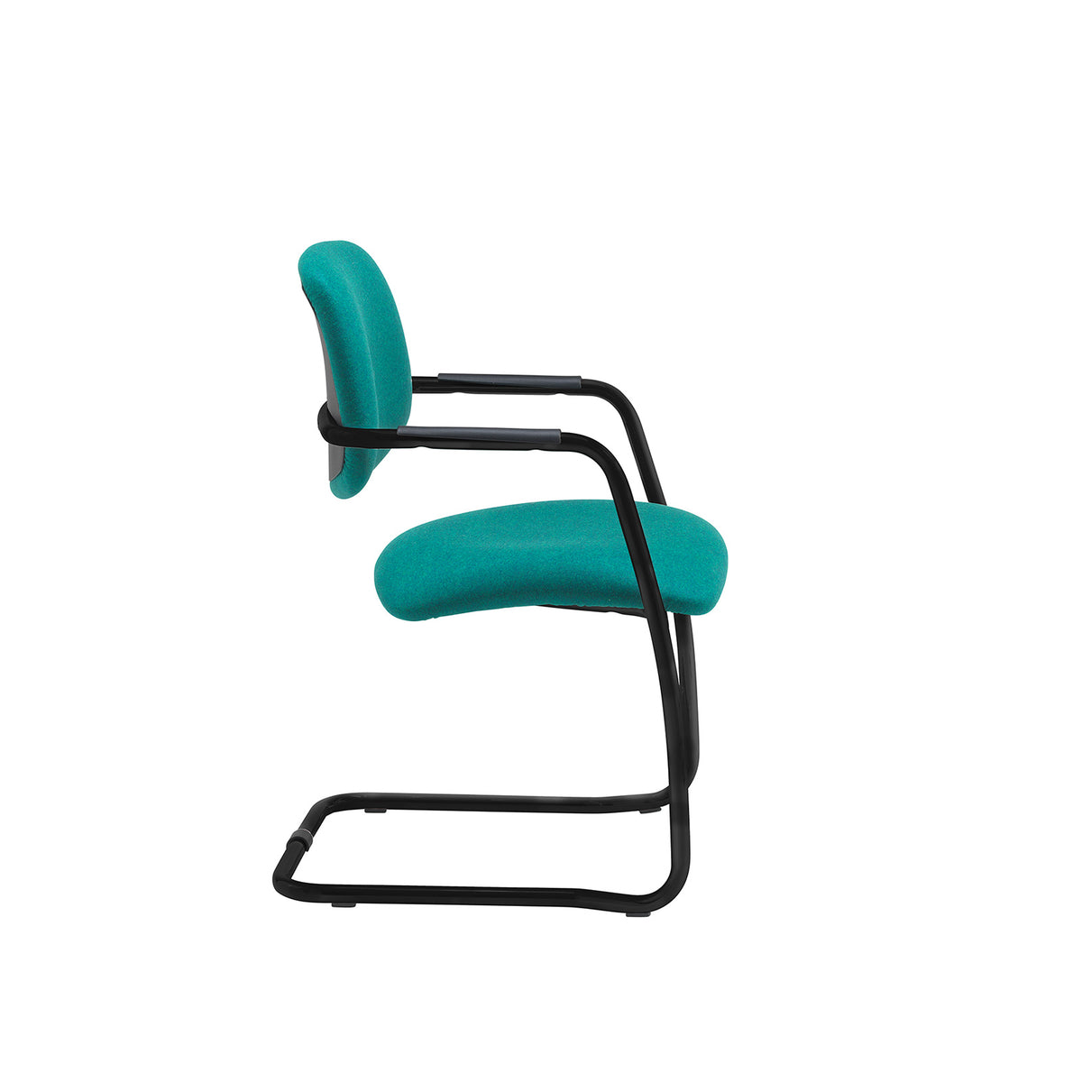 Tuba black cantilever frame conference chair with half upholstered back - made to order - view 3