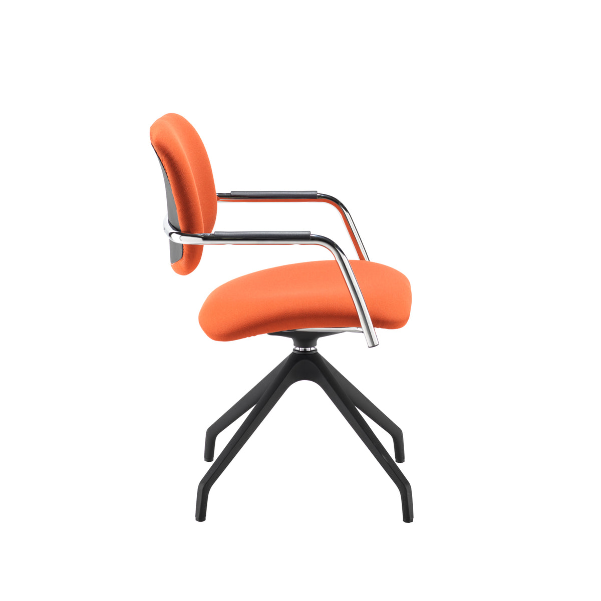 Tuba black pyramid base frame conference chair with half upholstered back - made to order - view 2