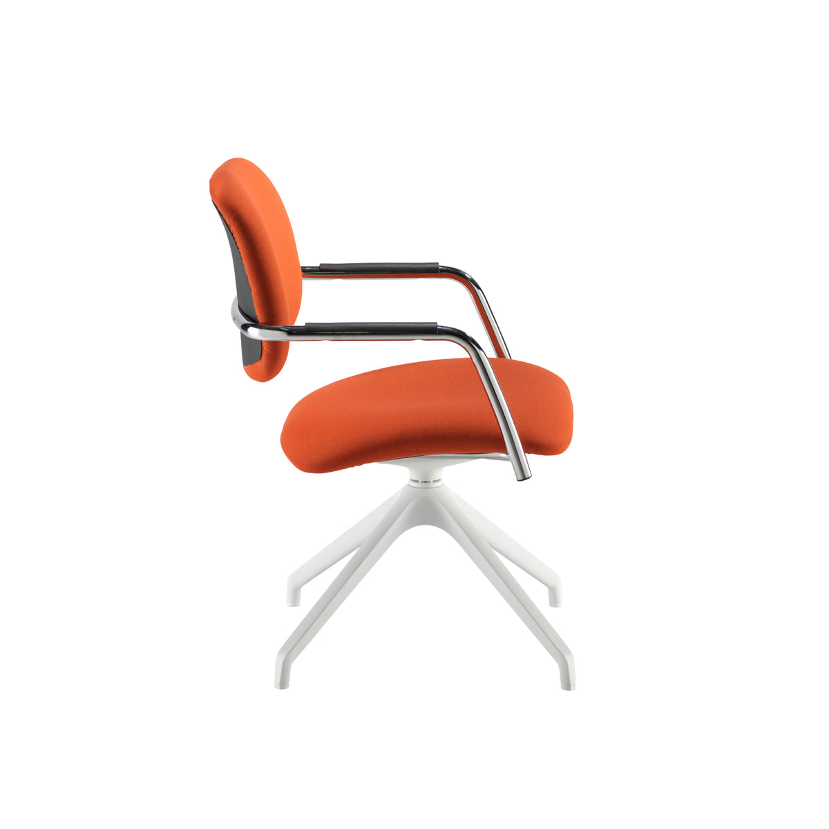 Tuba white pyramid base frame conference chair with half upholstered back - made to order - view 2