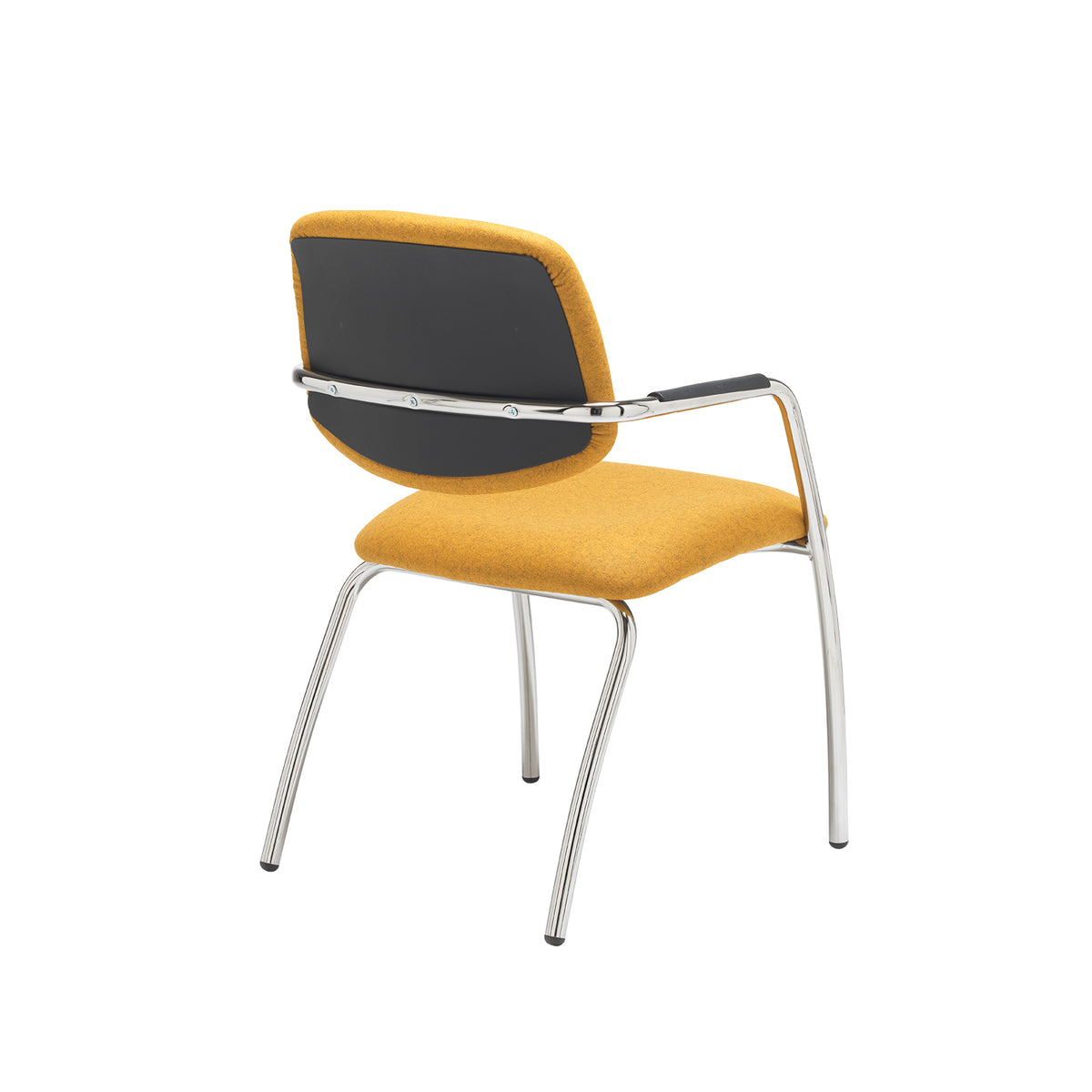 Tuba chrome 4 leg frame conference chair with half upholstered back - made to order - view 2