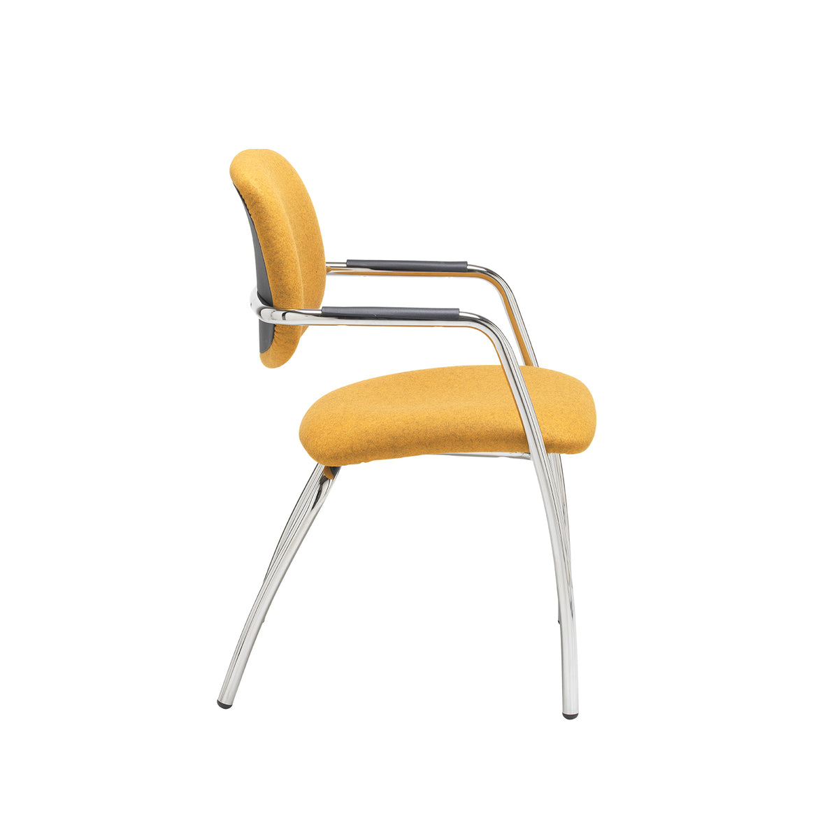 Tuba chrome 4 leg frame conference chair with half upholstered back - made to order - view 3