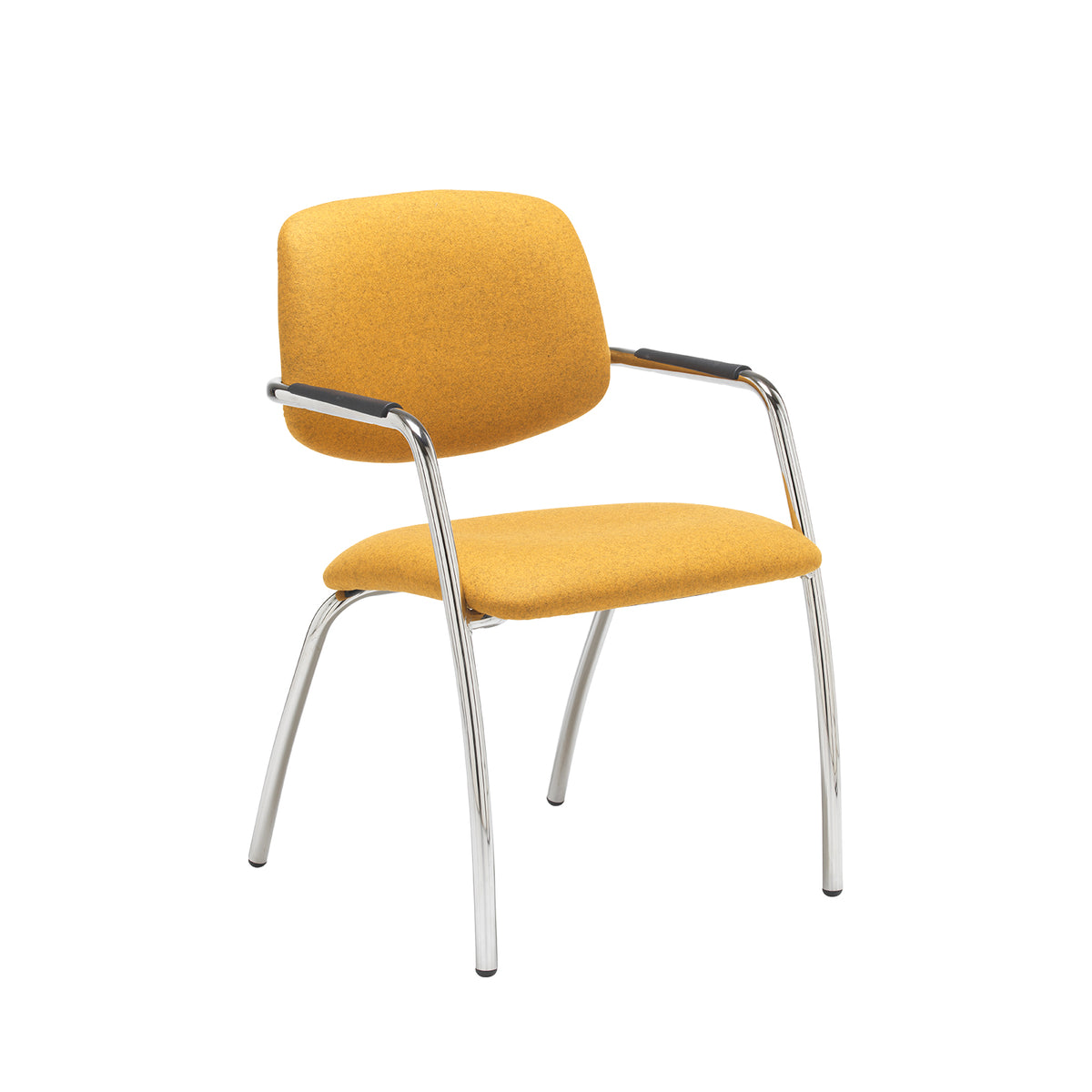 Tuba chrome 4 leg frame conference chair with half upholstered back - made to order - view 1