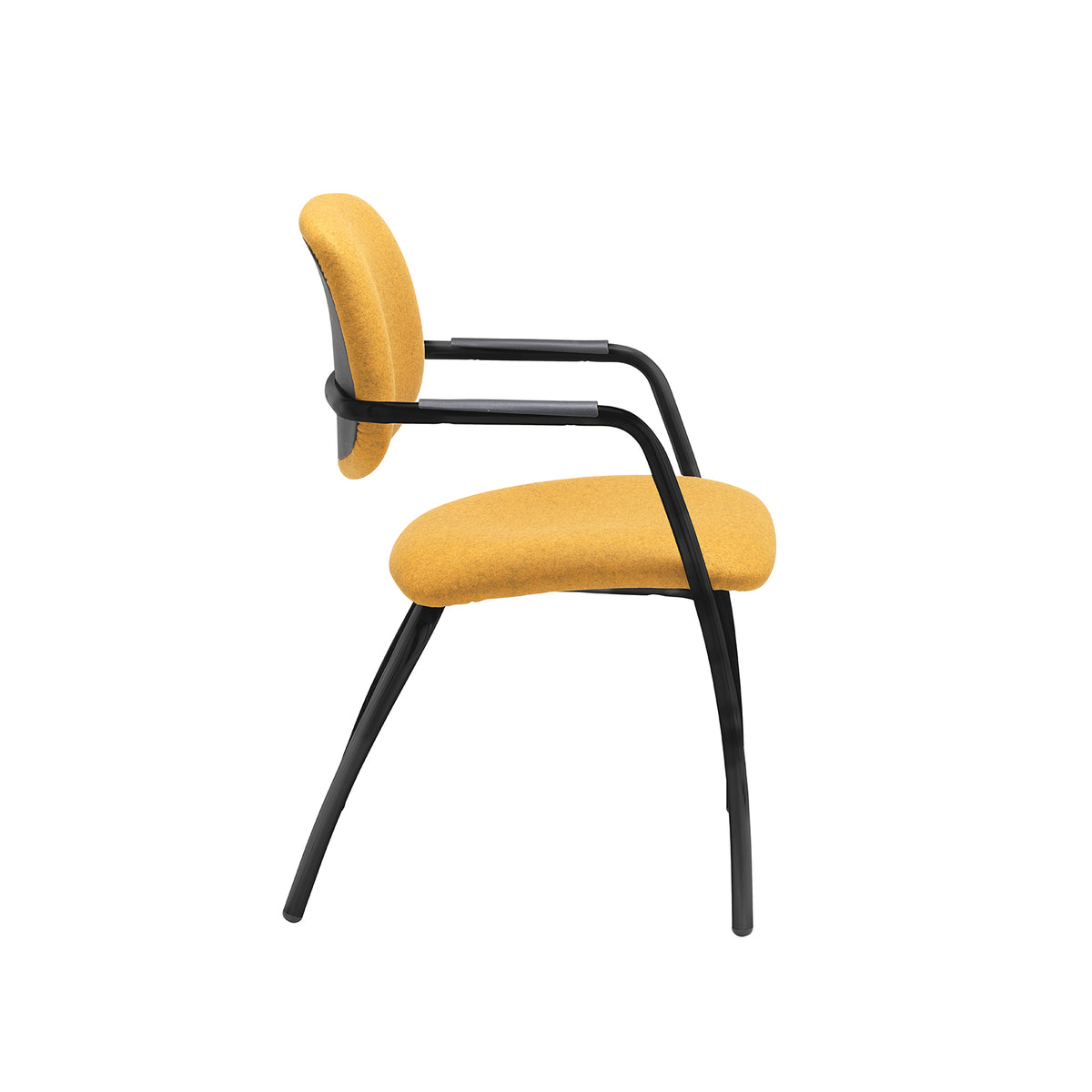 Tuba black 4 leg frame conference chair with half upholstered back - made to order - view 3