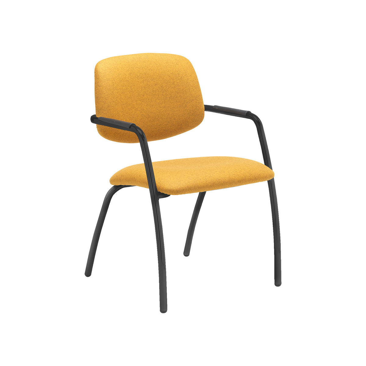 Tuba black 4 leg frame conference chair with half upholstered back - made to order - view 1