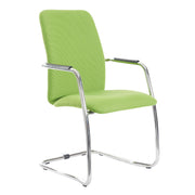 Tuba chrome cantilever frame conference chair with fully upholstered back - made to order - view 1