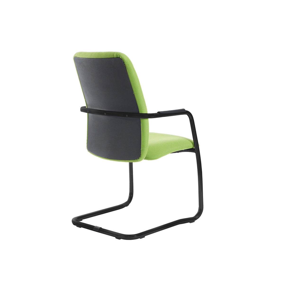 Tuba black cantilever frame conference chair with fully upholstered back - made to order - view 2