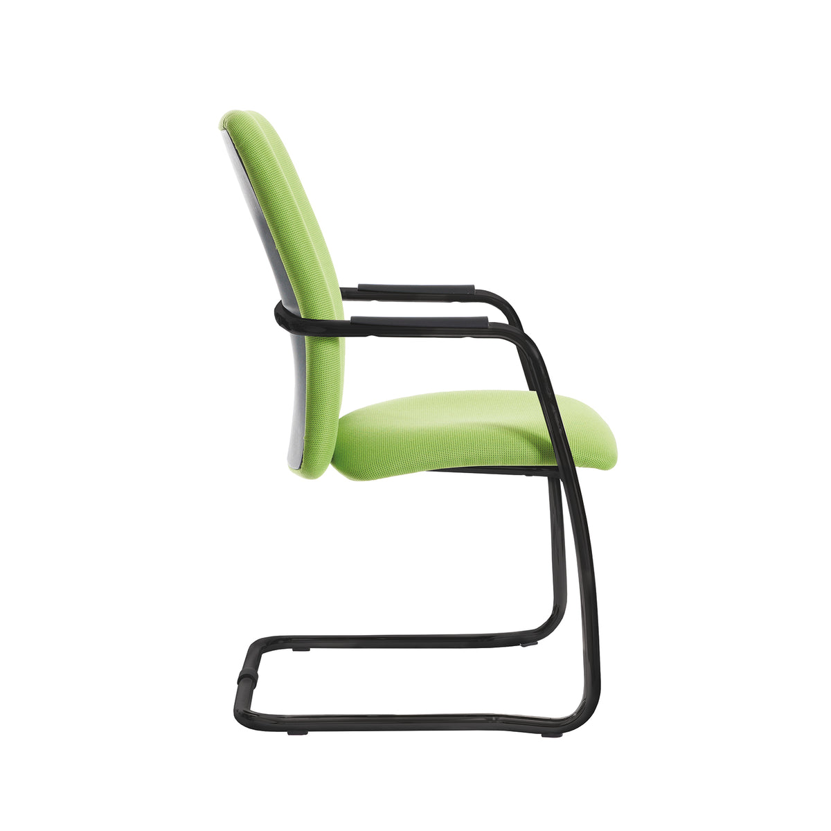 Tuba black cantilever frame conference chair with fully upholstered back - made to order - view 3