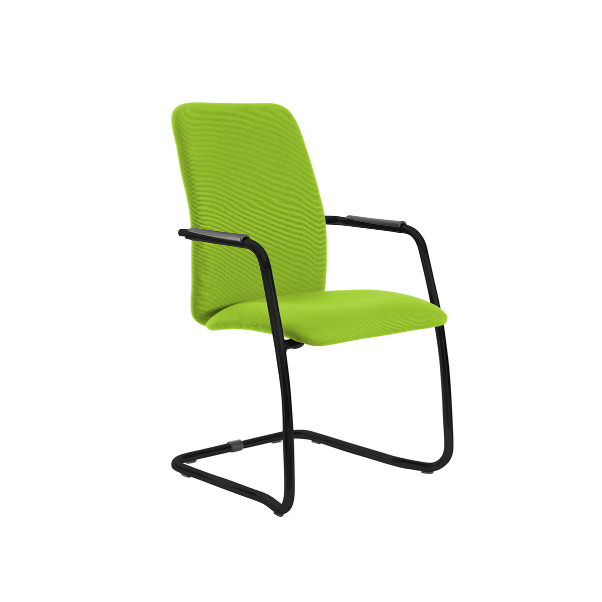 Tuba black cantilever frame conference chair with fully upholstered back - made to order - view 1